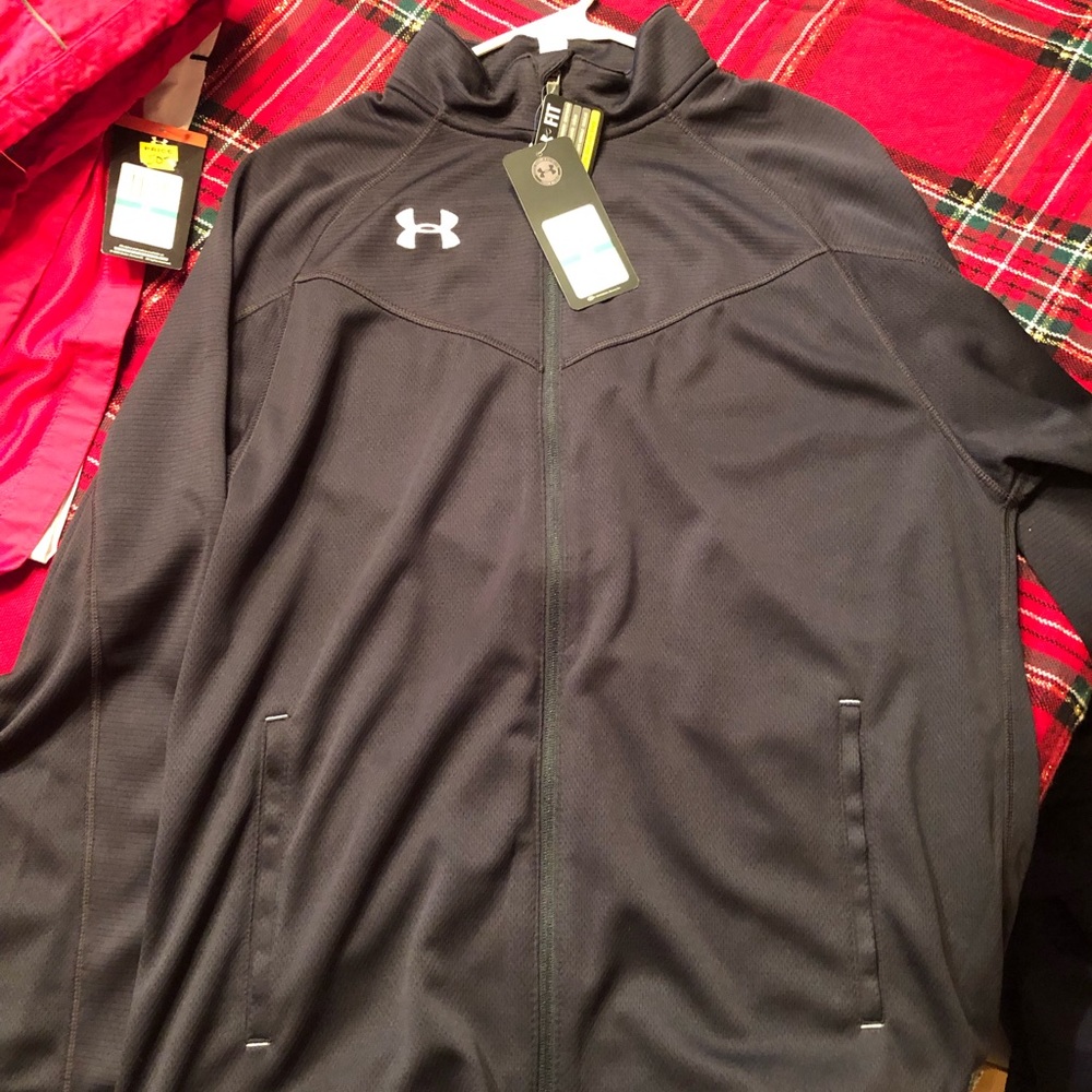 New Men’s Black Under Armour  zip Jacket